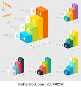 Set of modern infographics element number template. Pyramid diagram with four steps. Vector illustration. can be used for work flow layout, diagram, pyramid, business step options, banner, web design