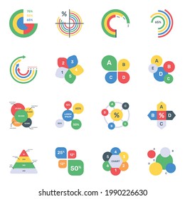 Set of Modern Infographics Flat Icons