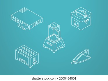 Set of modern isometric icon design for electronic and gadget