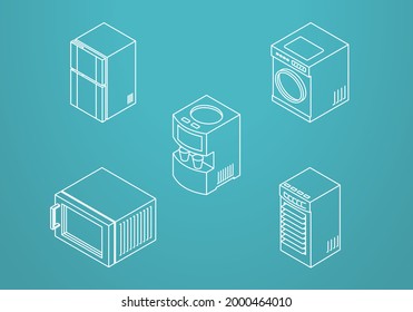 Set of modern isometric icon design for electronic and gadget