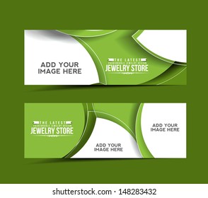 Set Of Modern Jewelry Store Design Banner Template