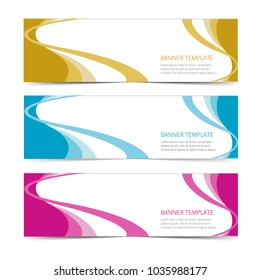Set of modern label banner sticker templates vector isolated on white background