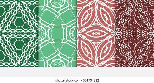 set of modern lace floral seamless pattern background. Luxury texture for wallpaper, invitation. Vector illustration. color.