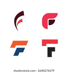 Set of Modern Letter F Logos – Creative and Abstract Vector Collection