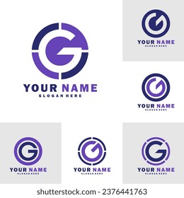 Set of Modern letter OG logo design vector. Creative OG logo concepts template