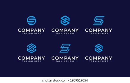 Set of modern letter s logo icon collection