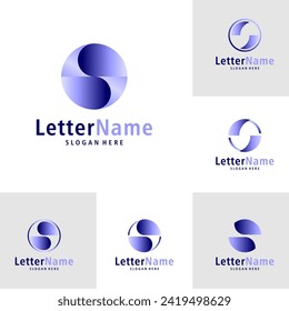 Set of Modern letter S logo design vector. Creative S logo concepts template