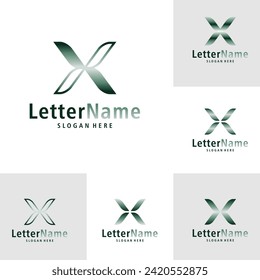 Set von Modernem Brief X Logo Design Vektor. Vorlage für Creative X-Logos