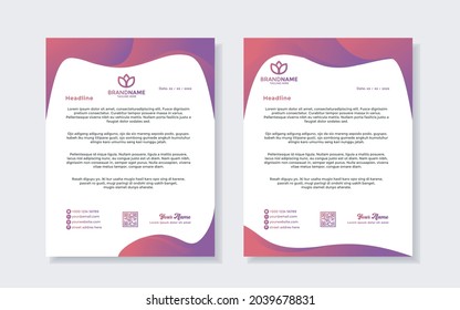 Set of modern letterhead design template for identity and company