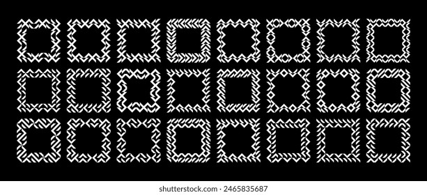 Set of modern line technology square border design