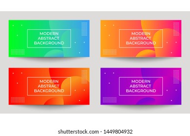 set of modern liquid abstract background,cool gradient with trendy color, best for template or poster and web