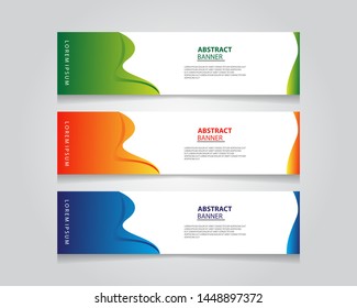 Set of modern liquid banner template design for web