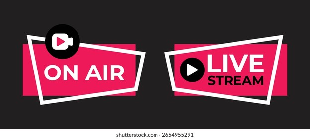 Set für modernes Live-Streaming und On-Air-Plaketten