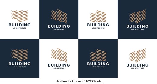 set of modern logo building architecture