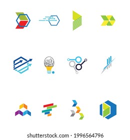 set of Modern logo concept design for fintech and digital finance technologies