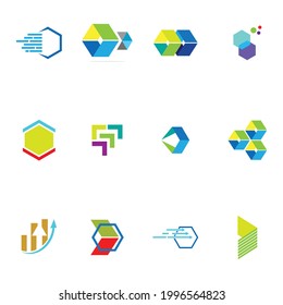Set von modernem Logo-Design für Fintech- und Digitalfinanztechnologien