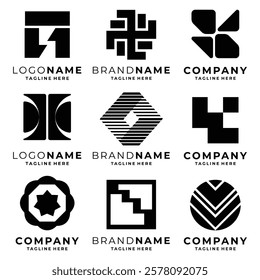 Set of modern logo template vector