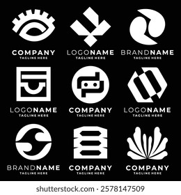 Set of modern logo template vector