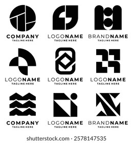 Set of modern logo template vector