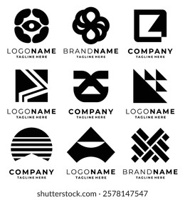 Set of modern logo template vector
