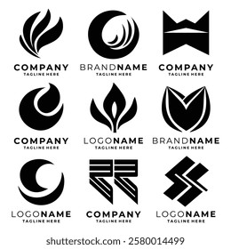 Set of modern logo template vector