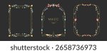 Set of modern magic witchcraft frames with floral elements and ornament. Decorative floral design. Vector illustration