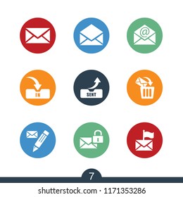 Set of modern mail and email icons