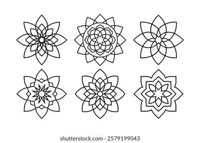 Set of modern mandala vector illustration