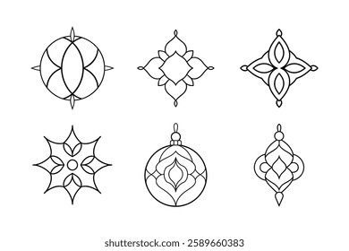 Set of modern mandala vector illustration,Geometric Floral Mandalaseps 