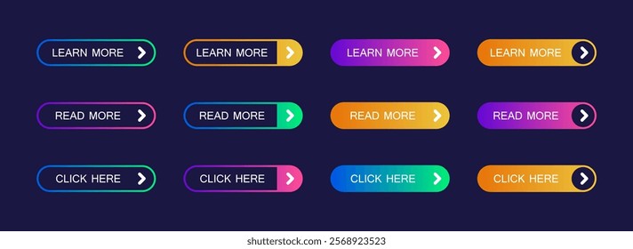 Set of modern material style buttons