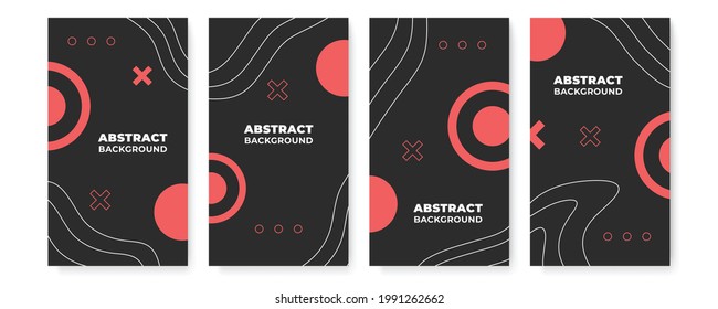 Set of modern memphis abstract background. Abstract minimalist geometric background. Modern colorful template vector with geometric shape patterns. Futuristic digital graphic design for banner, flier