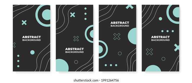 Conjunto de menciones modernas y un fondo abstracto. Resumen de fondo geométrico minimalista. Vector de plantilla colorido moderno con patrones de forma geométrica. Diseño gráfico digital futurista para banner, volante