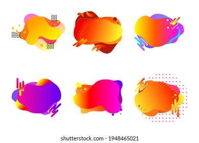Set of modern Memphis abstract shape with copy space for text. Template for web design, banner, promotion, greeting card, advertising.