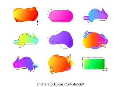 Set of modern Memphis abstract shape with copy space for text. Template for web design, banner, promotion, greeting card, advertising.