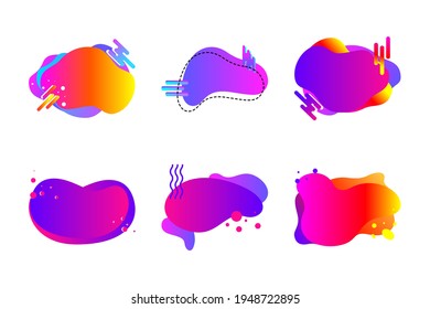 Set of modern Memphis abstract shape with copy space for text. Template for web design, banner, promotion, greeting card, advertising.