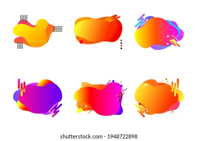 Conjunto de formas abstractas Memphis modernas con espacio de copia para texto. Plantilla para diseño web, banner, promoción, tarjeta de saludo, publicidad.