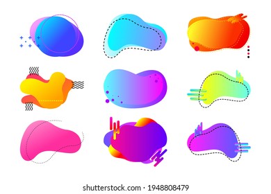 Set of modern Memphis abstract shape with copy space for text. Template for web design, banner, promotion, greeting card, advertising.