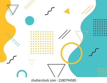 Set of modern memphis style covers. Colorful geometric background can be used brochure design, flyer, web banner, ads poster, magazine, flat cover for web. Vector illustartion.