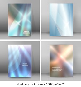 Set Modern metalic grey background of bright glowing perspective. Gorgeous graphic image template. Abstract vector Illustration eps 10 for your business brochure colors silver, steel