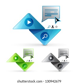 Conjunto de diseños abstractos mínimos modernos | puede utilizarse como botón, elemento de infografía, banners, símbolo de negocio