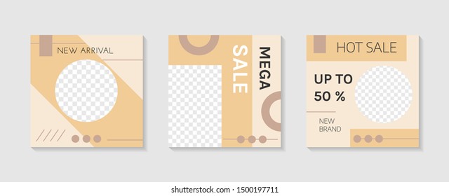 Set modern and minimal editable background template for social media post, stories, story, internet web banner, flyer, poster, brochure, ads, promotion product. Vector illustration