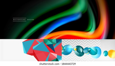 Conjunto de modernos fondos abstractos geométricos mínimos. Ilustraciones vectoriales para portadas, pancartas, volantes y carteles y otros