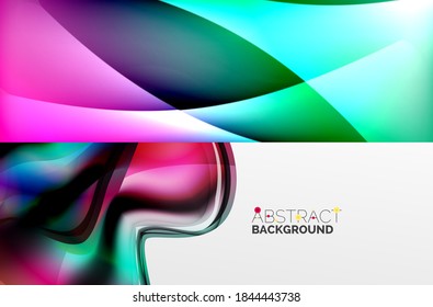 Conjunto de modernos fondos abstractos geométricos mínimos. Ilustraciones vectoriales para portadas, pancartas, volantes y carteles y otros