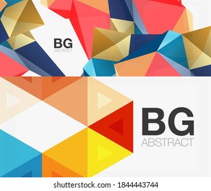 Set of modern minimal geometric abstract backgrounds. Vector illustrations for covers, banners, flyers and posters and other