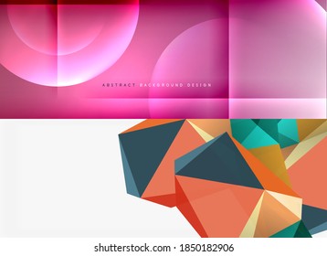 Set of modern minimal geometric abstract backgrounds. Vector illustrations for covers, banners, flyers and posters and other