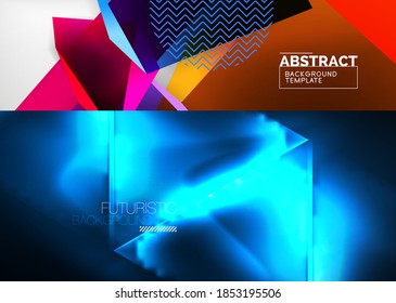 Set von modernen minimalen geometrischen abstrakten Hintergründen. Vektorgrafiken für Deckeln, Banner, Flyer und Plakate und andere