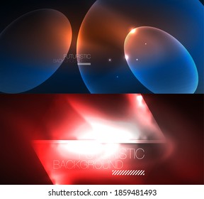 Set of modern minimal geometric abstract backgrounds. Vector illustrations for covers, banners, flyers and posters and other