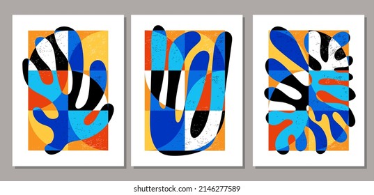 Set of modern minimal geometric design posters