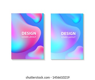 Set Modern and Minimal Gradient Color, Abstract Cool Liquid Geometric Cover Graphic Design Template for Cover Book, Poster, Flyer, Banner, Landing Page, Web, Social Media, Print, Wallpaper, Background