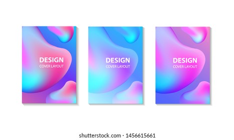 Set Modern and Minimal Gradient Color, Abstract Cool Liquid Geometric Cover Graphic Design Template for Cover Book, Poster, Flyer, Banner, Landing Page, Web, Social Media, Print, Wallpaper, Background